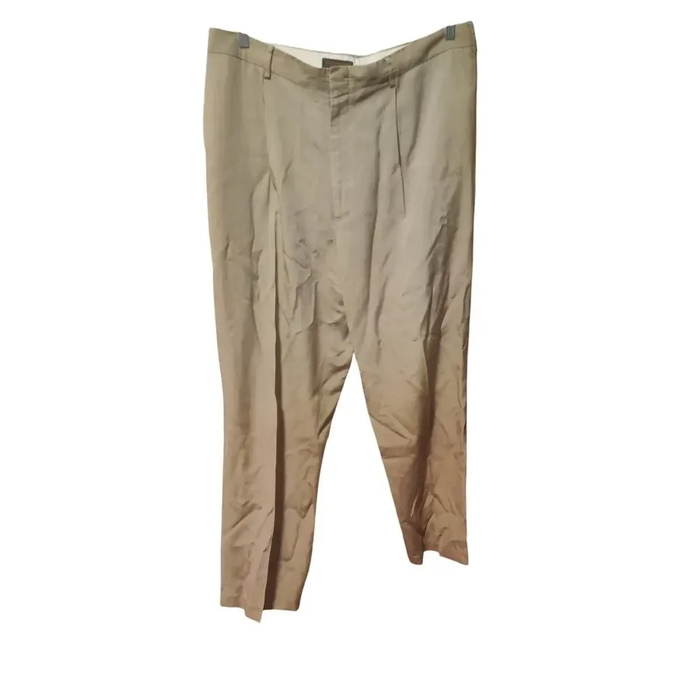 Lord & Taylor Metropolitan Linen Blend Relaxed Fit Trousers Dress Pants  Sz 38